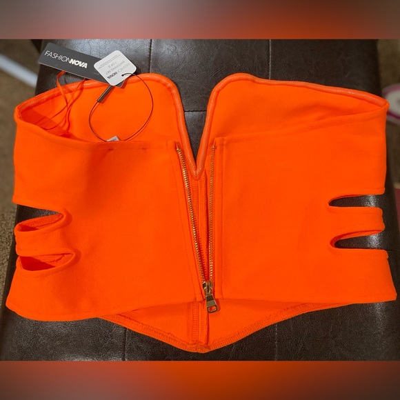 Fashion Nova "Good Time Bandage Short Set - Orange" - Picture 7 of 9